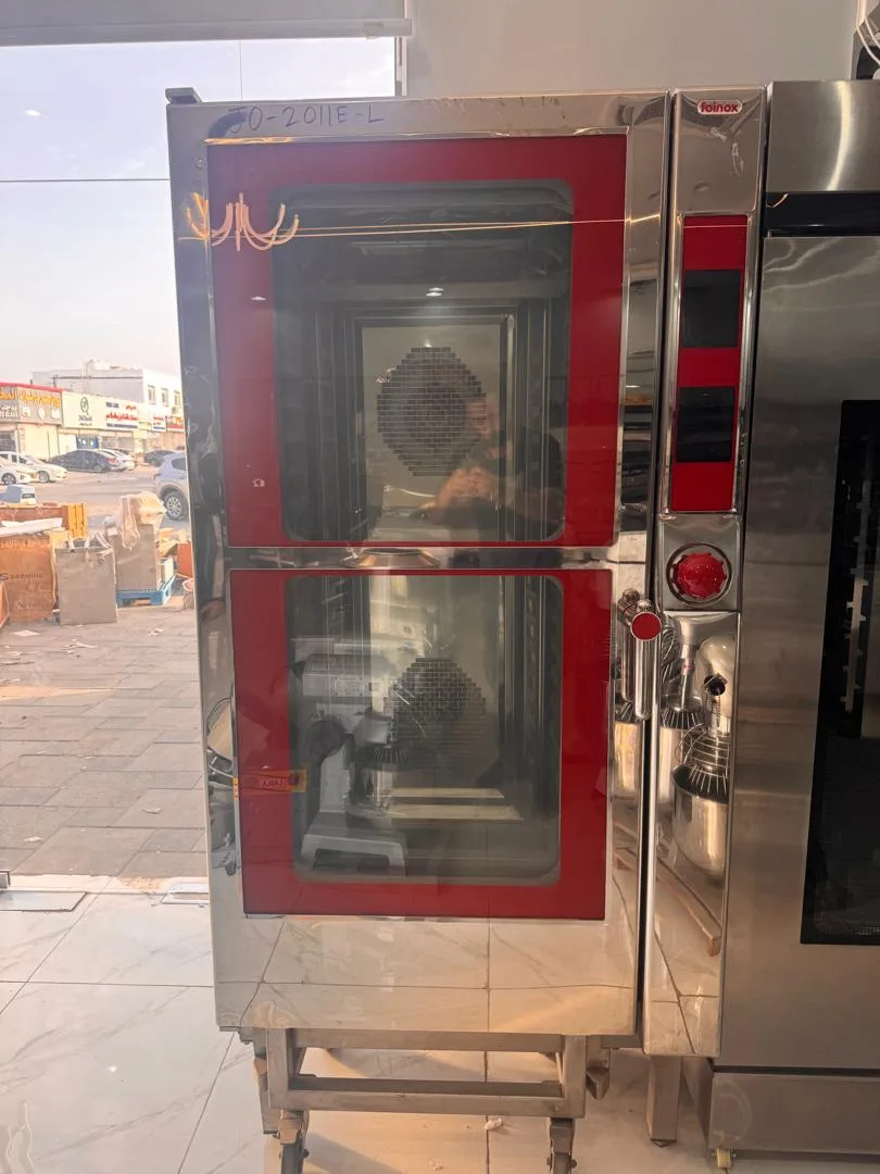 فرن Foinox بغرفتين زجاجيتين باللون الأحمر والستانلس